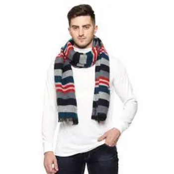Striped Woolen Open Muffler 